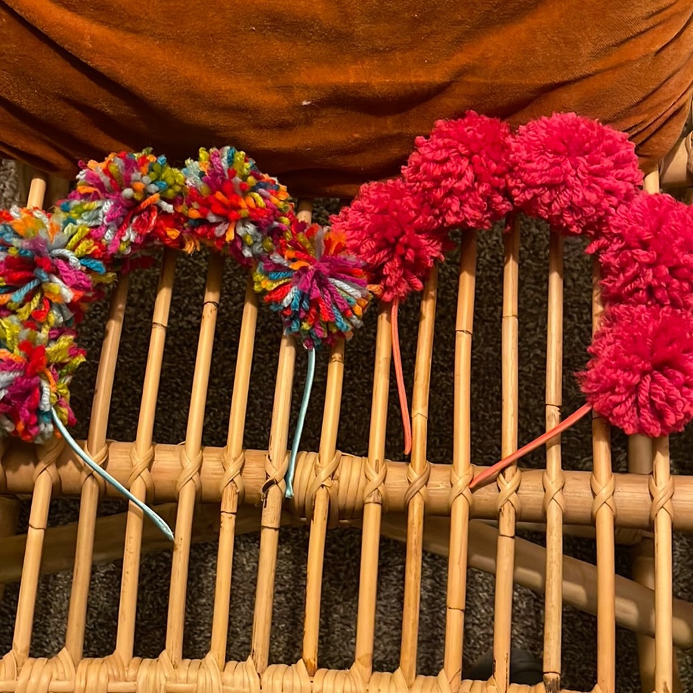 2 Pom Pom Headbands
